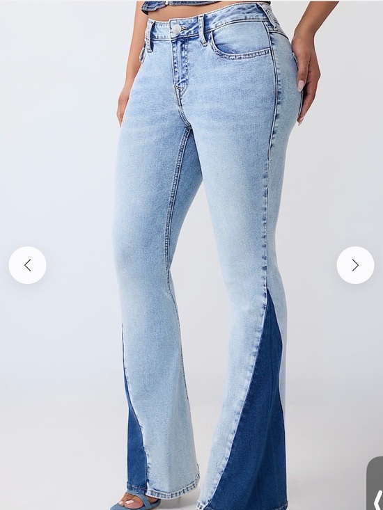 True Religion Denim - True Religion Two-Tone Light Blue Flare Jeans
